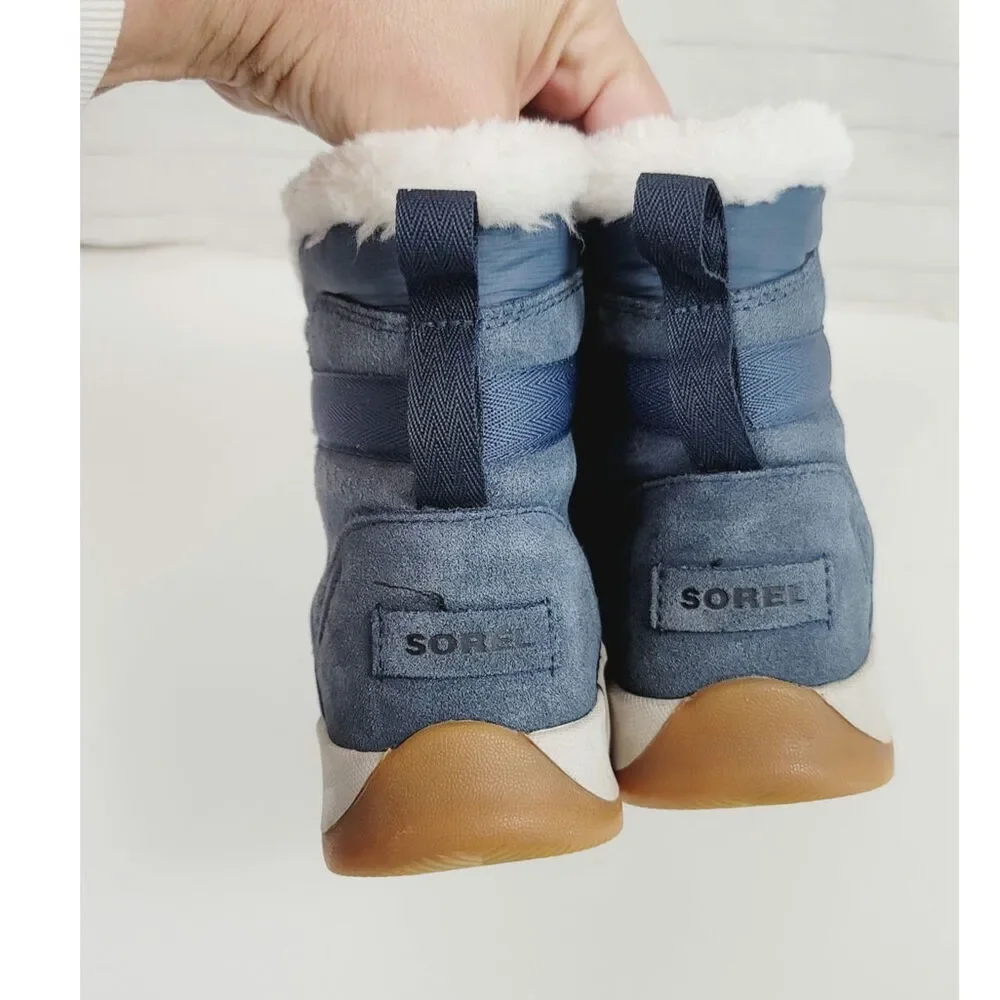 SOREL Whitney II Flurry Boot Waterproof Suede Winter Boots in Uniform Blue, sz 6